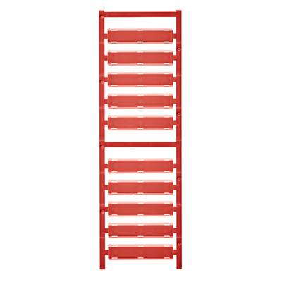Échelle métallique rouge à dix échelons, orientée verticalement. Adaptée aux applications de construction ou d'entreposage.
