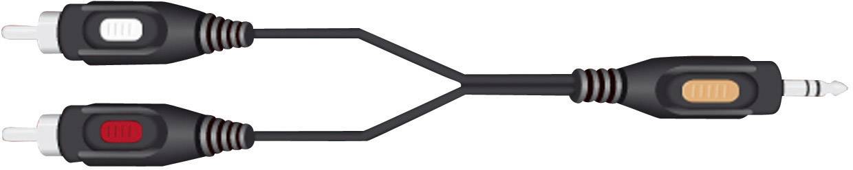 Câble audio SpeaKa Professional SP-1300360 [2x Cinch-RCA mâle - 1x Jack mâle 3.5 mm] 2.00 m noir