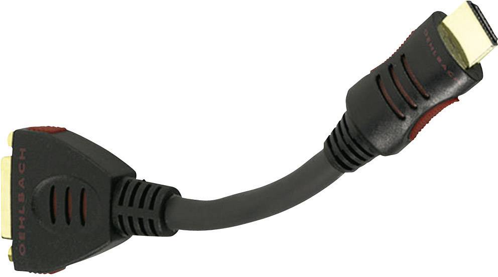 Adaptateur HDMI, DVI Oehlbach 8526 [1x HDMI mâle - 1x DVI femelle 24+1 pôles] 10.00 cm noir contacts dorés