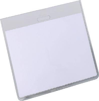 Pochette transparente au design rectangulaire ; idéale pour cartes d'identité ou documents.