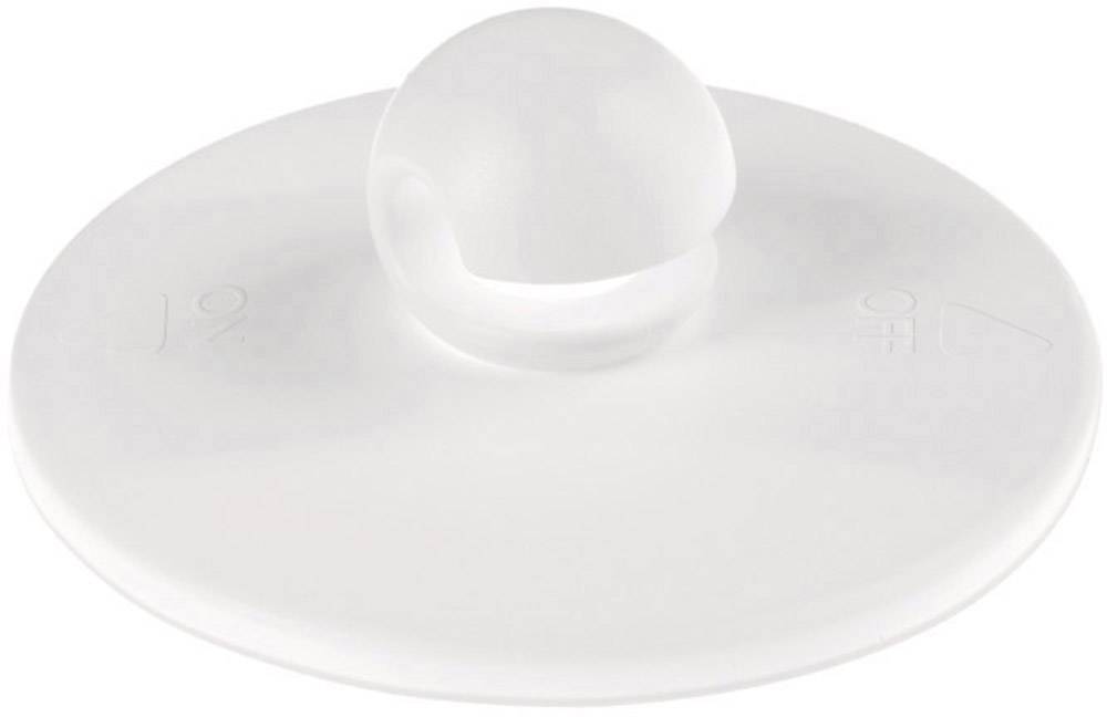 Un couvercle blanc rond avec une poignée centrale. Design minimaliste, probablement destiné à un récipient ou un bol.