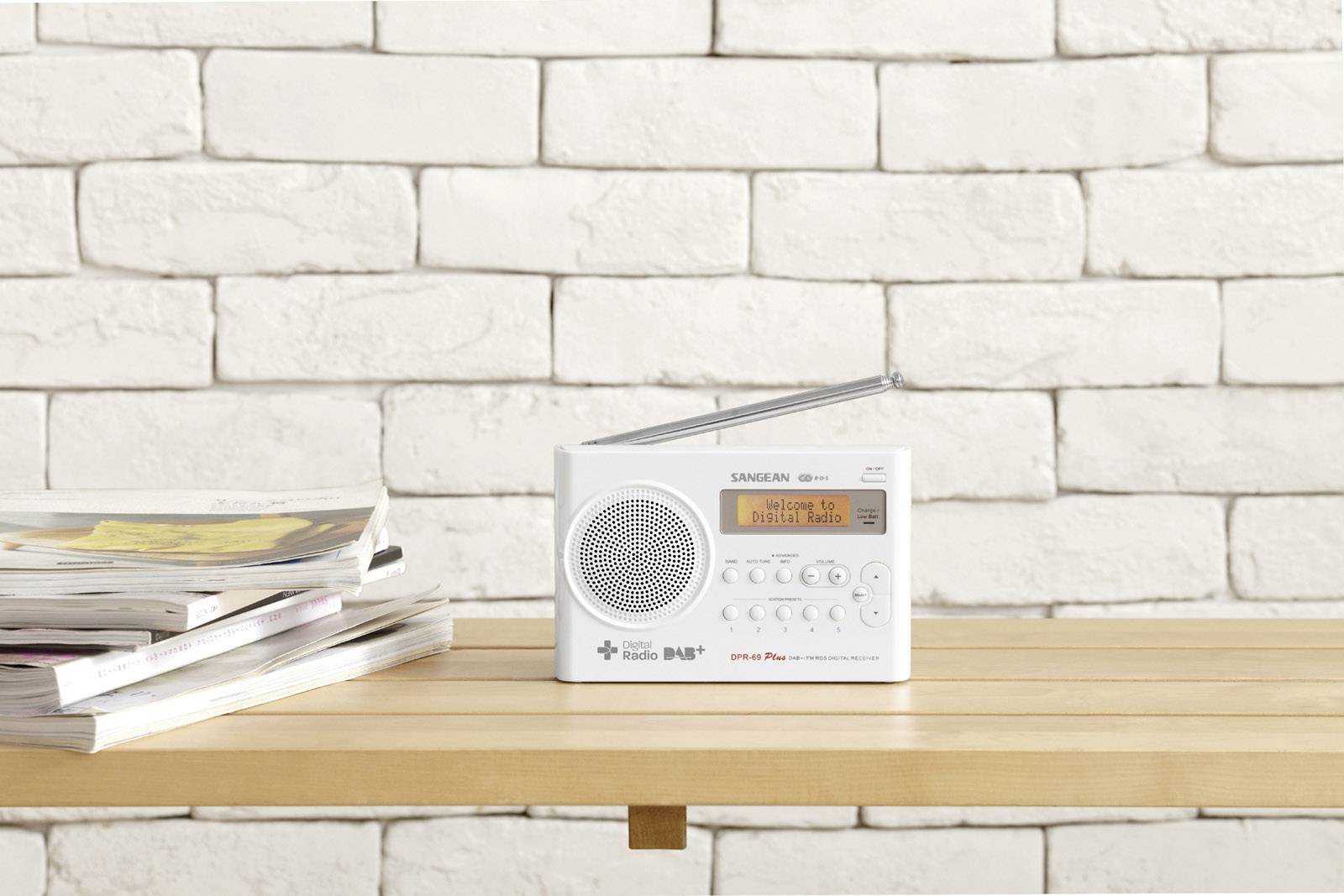 N/A DAB+ Sangean DPR-69+ fonction de charge de la batterie blanc