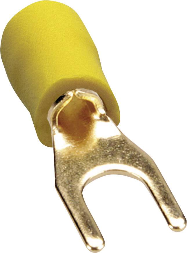 Sinuslive 13199 Cosse à fourche 4 mm² Ø du trou=4 mm partiellement isolé jaune 10 pc(s)