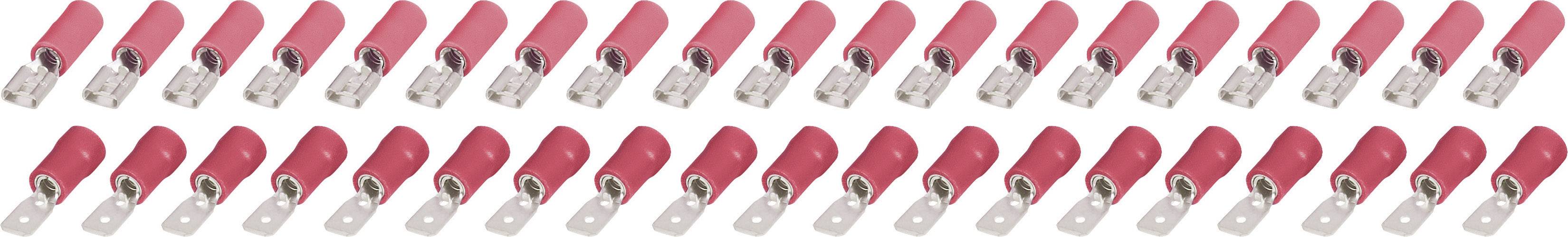 Fiches plates et cosses Faston 4,8 mm Rouge