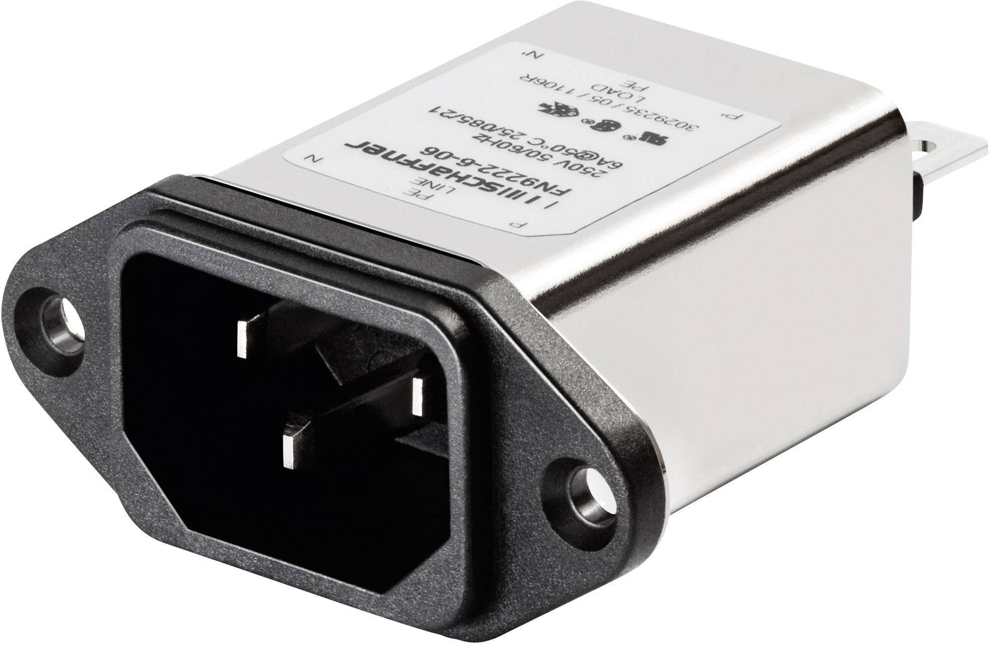 Filtre d'alimentation Schaffner FN 9222-6-06 avec connecteur femelle pour appareil 250 V/AC 6 A 0.78 mH (l x H) 48 mm x 22.5 mm