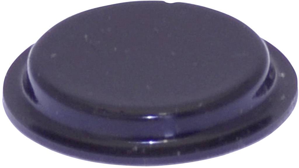Bouton noir plat sur fond blanc.