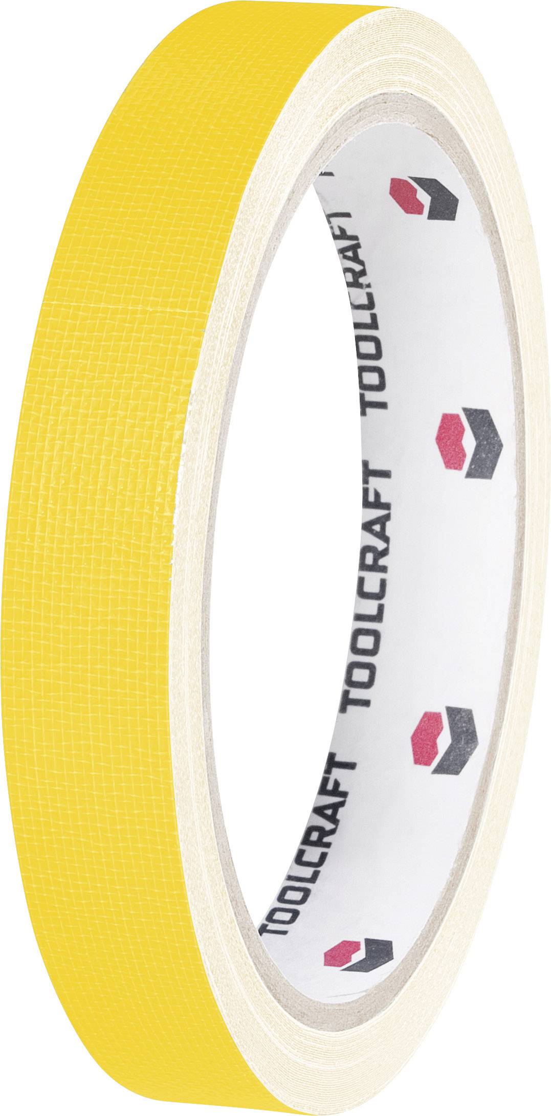 Ruban adhésif jaune avec logo TOOLCRAFT à l'intérieur.