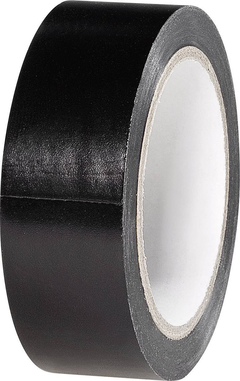Rouleau de ruban isolant noir sur fond blanc.