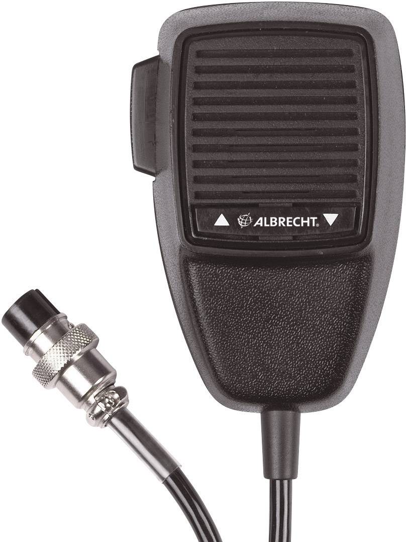 Un microphone à main noir avec un câble spiralé et une prise de connexion.