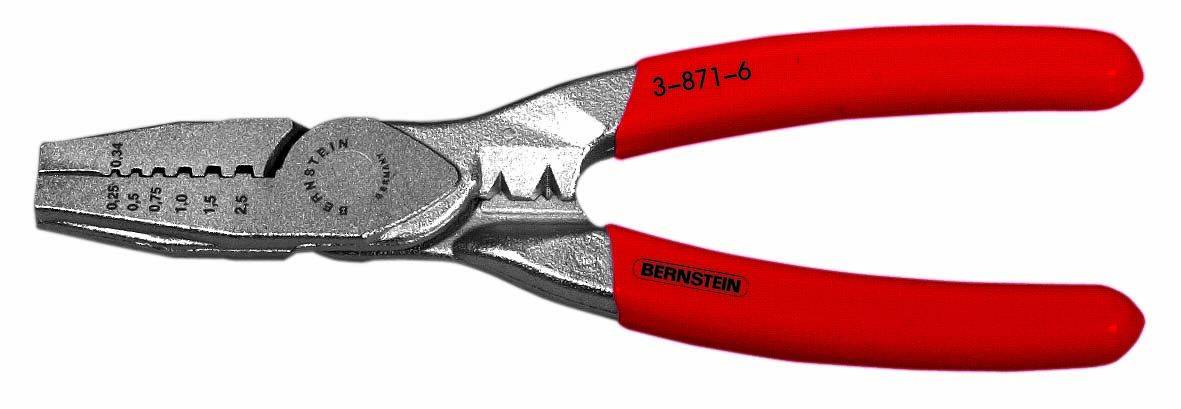 Bernstein Tools for Electronics 3-871-6 Pince à sertir pour embouts de câble 0.25 à 2.5 mm²