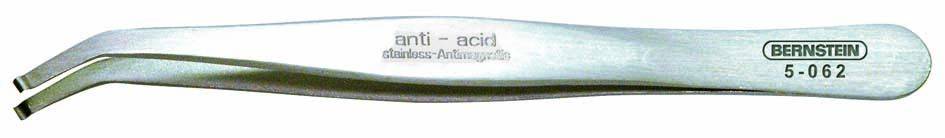 Pince en métal portant l'inscription 'anti-acid', utilisée pour maintenir de petits objets dans des environnements sensibles.