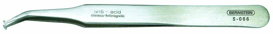 Pince à épiler en acier inoxydable avec extrémité courbée et inscription 'inoxydable - antimagnétique', marque 'BERNSTEIN' et numéro de modèle '5-066'.