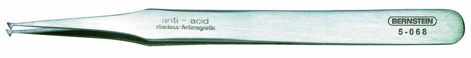 Pince brucelles à pointe fine en acier inoxydable, marquée 'BERNSTEIN' et numéro de modèle 5-086, adaptée aux travaux de précision.
