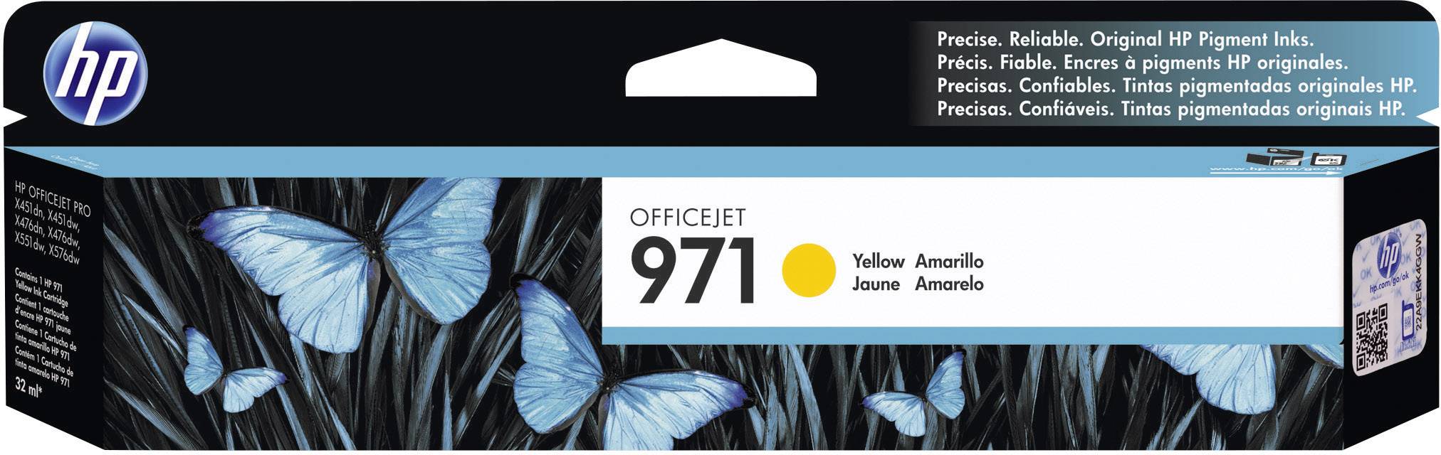 HP Encre 971 d'origine jaune CN624AE Encre