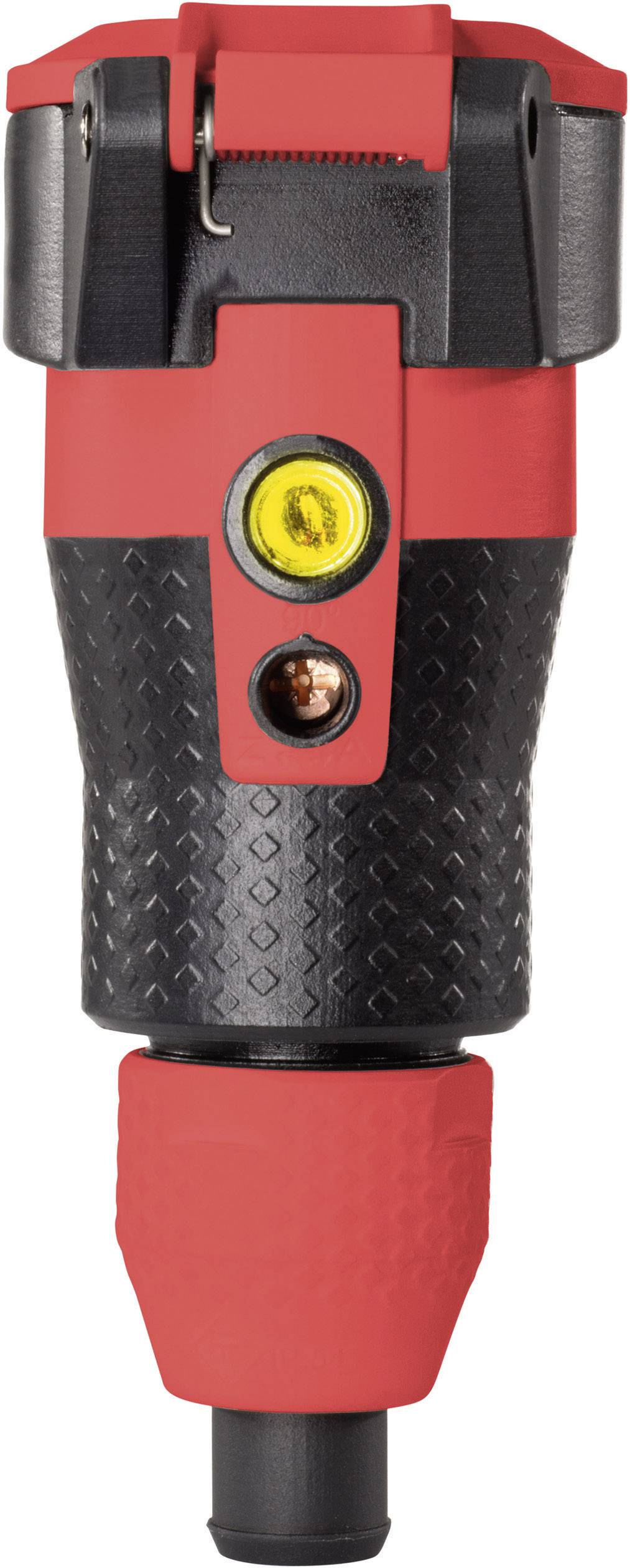Fiche électrique femelle avec terre ABL Sursum 1589240 avec affichage de tension plastique 230 V noir, rouge IP54