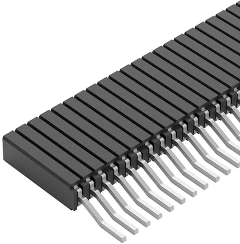 Un connecteur électrique noir rectangulaire doté de plusieurs broches métalliques destinées à relier des composants électroniques.