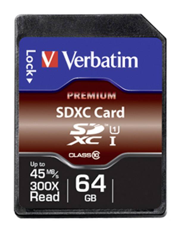 Carte SDXC Verbatim Premium 64 GB Class 10, UHS-I