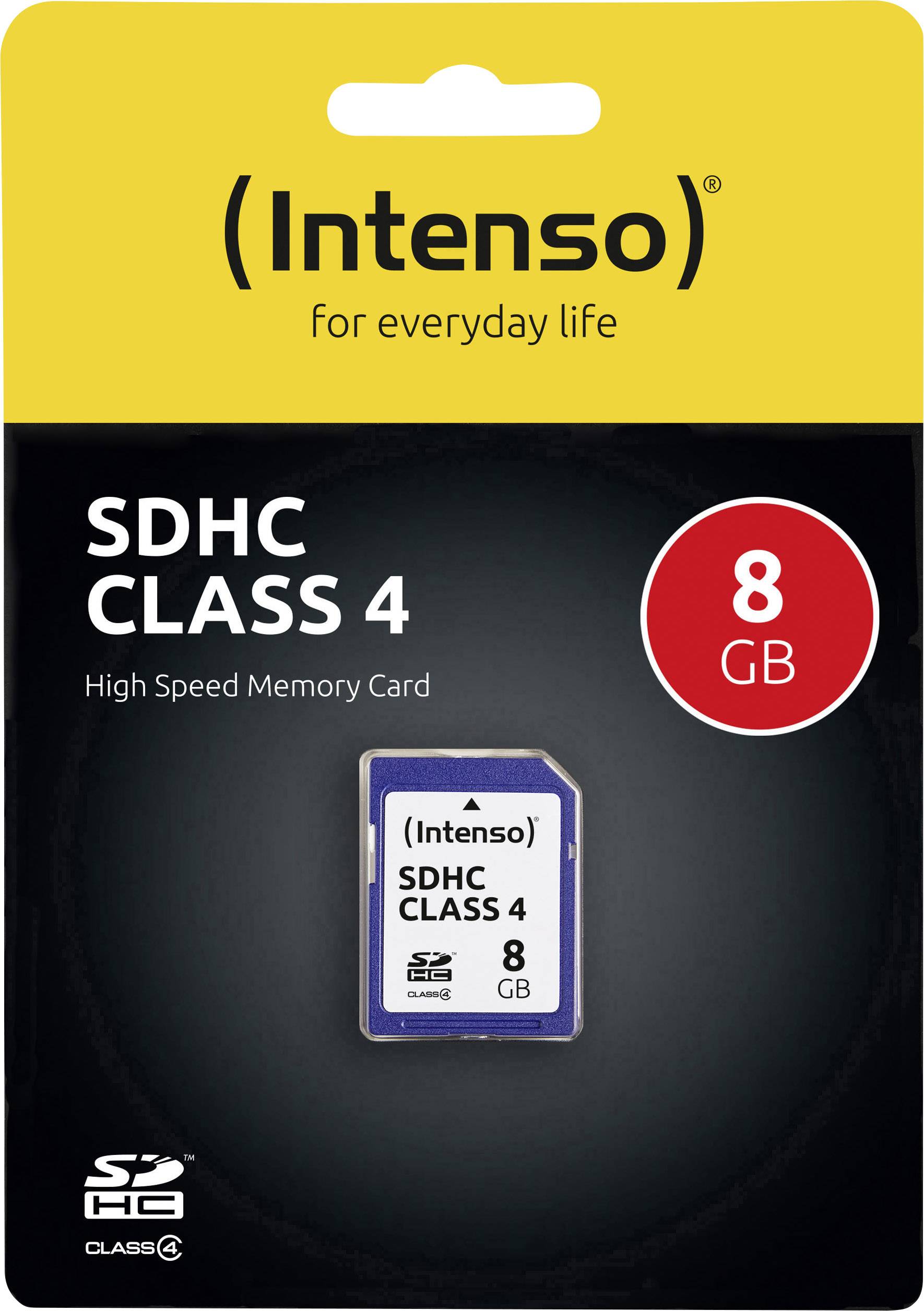 Carte mémoire SDHC INTENSO 8GB Class 4