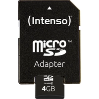Carte microSDHC Intenso 4 GB Micro SDHC-Card 4 GB Class 4 avec adaptateur SD Carte microSDHC Intenso 4 GB Micro SDHC-Card 4 GB Class 4 avec adaptateur SD