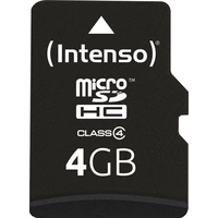 Carte microSDHC Intenso 4 GB Micro SDHC-Card 4 GB Class 4 avec adaptateur SD Carte microSDHC Intenso 4 GB Micro SDHC-Card 4 GB Class 4 avec adaptateur SD