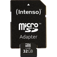 Carte microSDHC Intenso 32 GB Micro SDHC-Card 32 GB Class 4 avec adaptateur SD Carte microSDHC Intenso 32 GB Micro SDHC-Card 32 GB Class 4 avec adaptateur SD