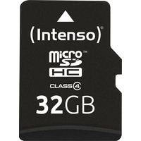 Carte microSDHC Intenso 32 GB Micro SDHC-Card 32 GB Class 4 avec adaptateur SD Carte microSDHC Intenso 32 GB Micro SDHC-Card 32 GB Class 4 avec adaptateur SD