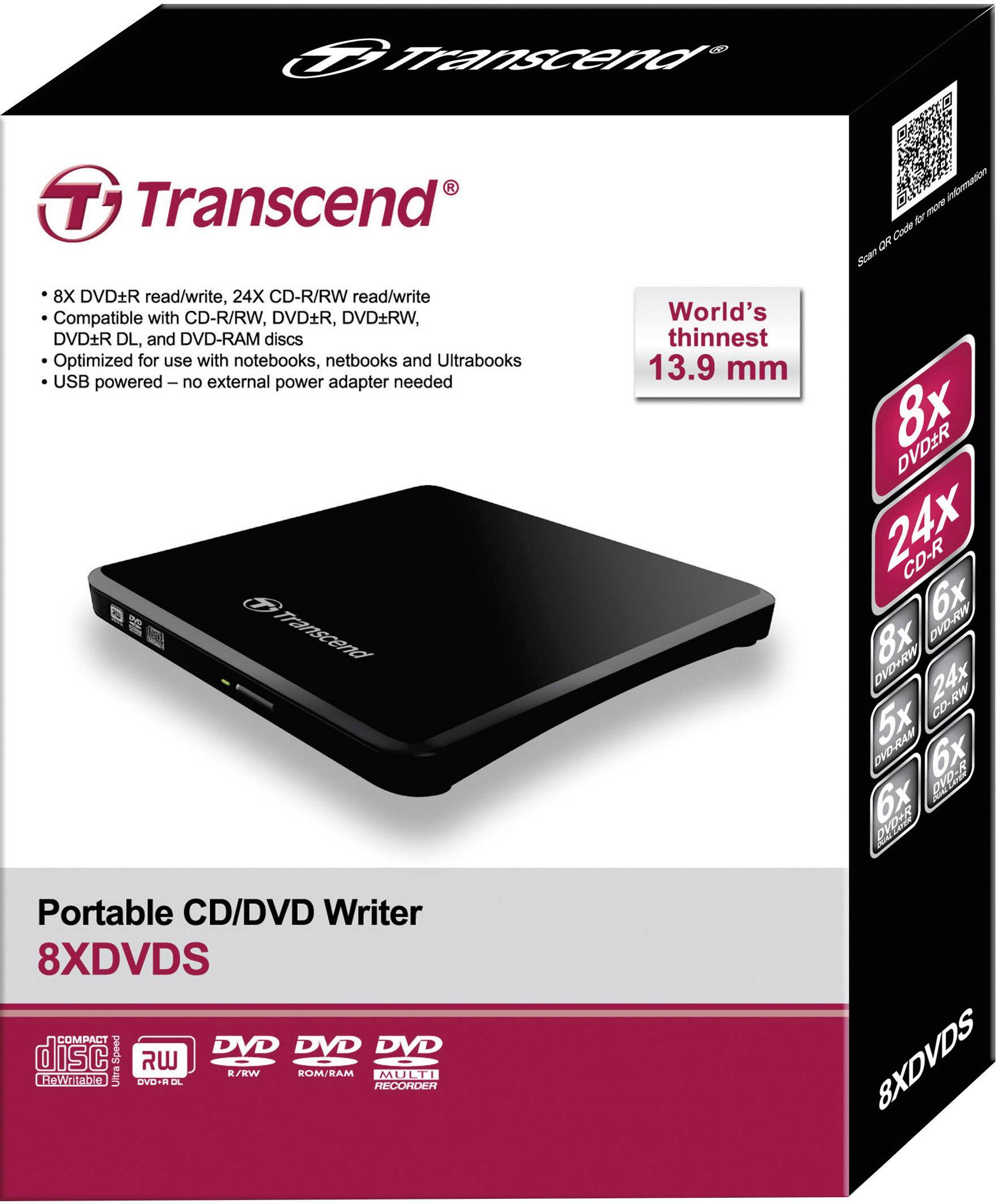 Graveur DVD externe TS8XDVDS-K au détail USB 2.0 noir