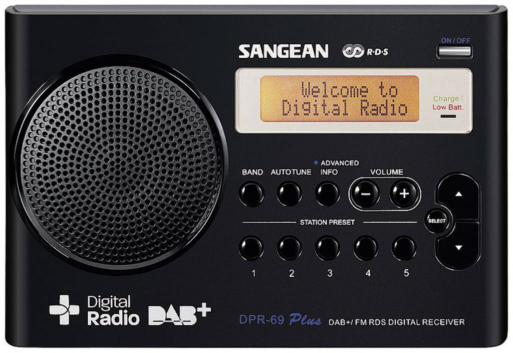 N/A DAB+ Sangean DPR-69+ fonction de charge de la batterie noir