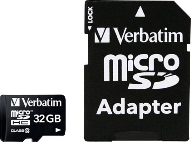 Carte microSDHC Verbatim MICRO SDHC 32GB CL 10 ADAP 32 GB Class 10 avec adaptateur SD