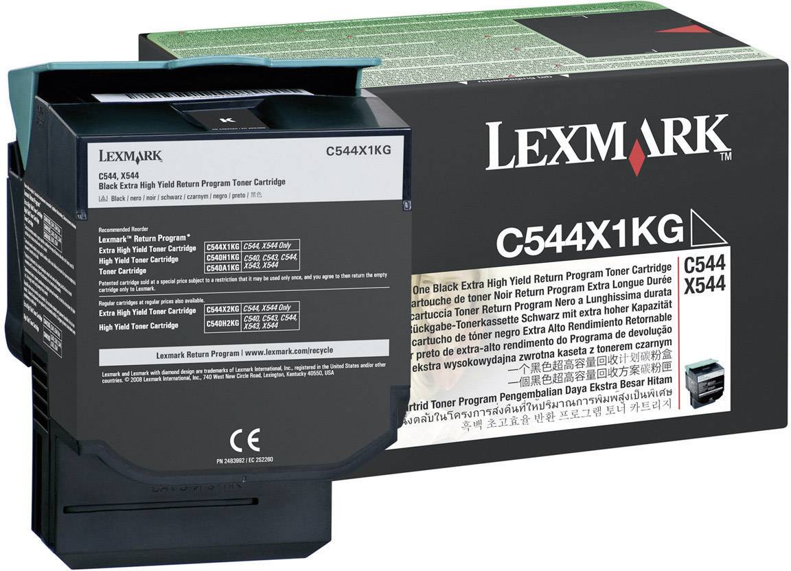 Toner de retour d'origine Lexmark C544 C546 X544 X546 X548 noir