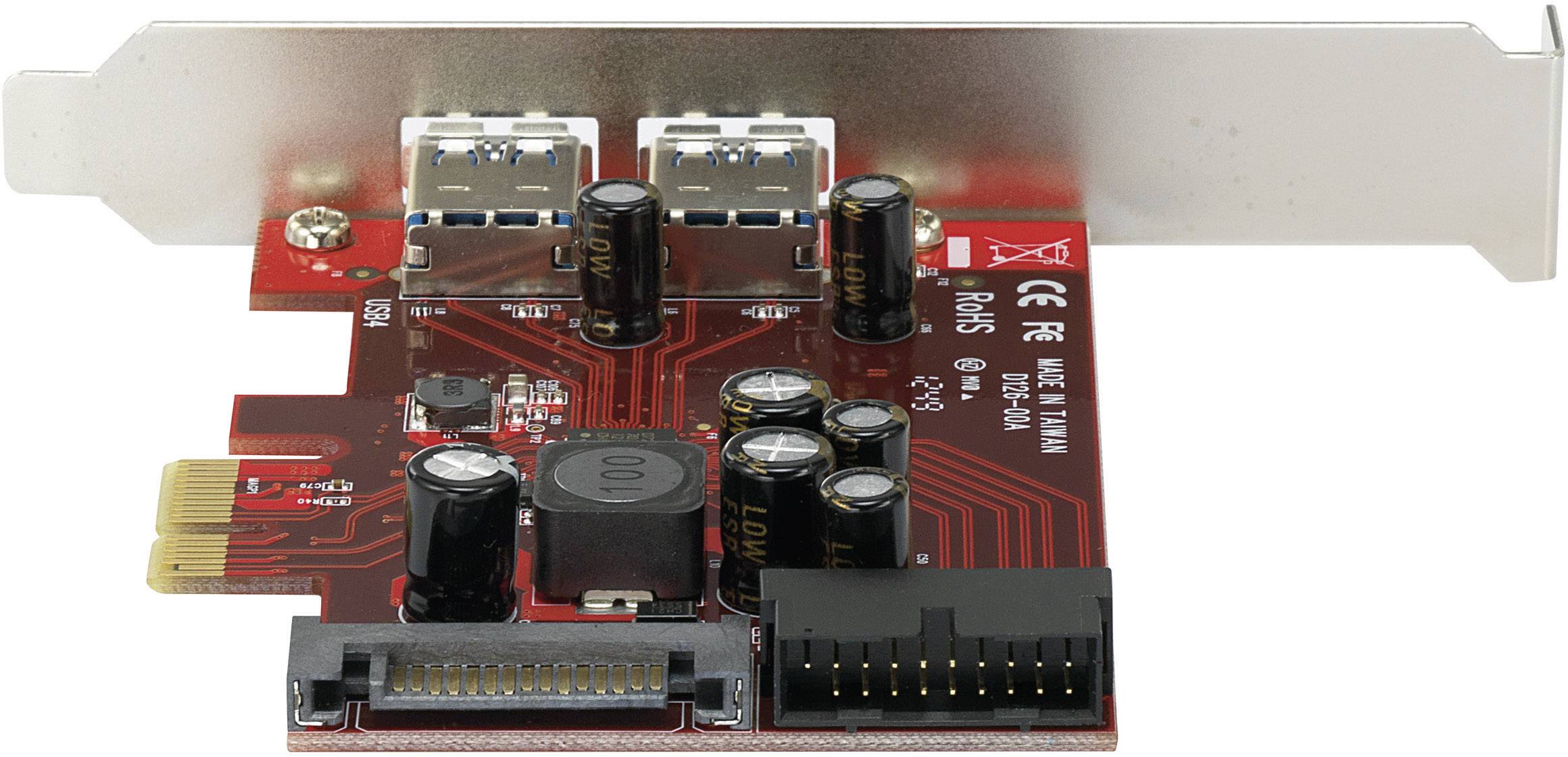 Renkforce 2+1 ports Carte contrôleur USB 3.0 USB-A PCIe