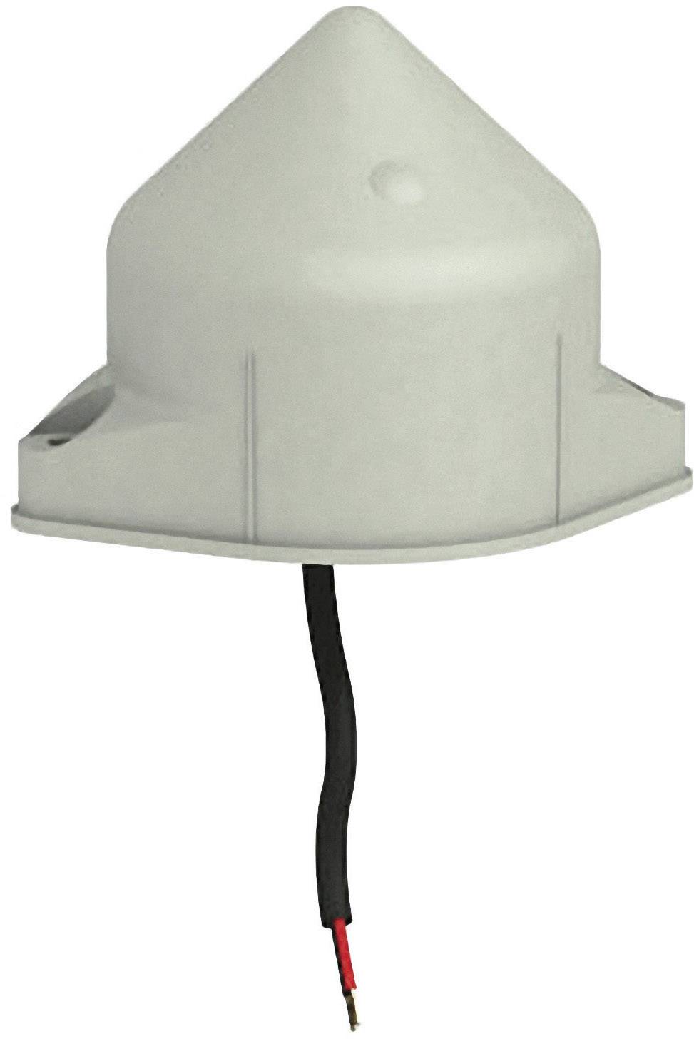 Un capteur blanc à sommet conique avec un câble sortant, conçu pour être monté sur des véhicules ou des machines à des fins de détection ou de surveillance.