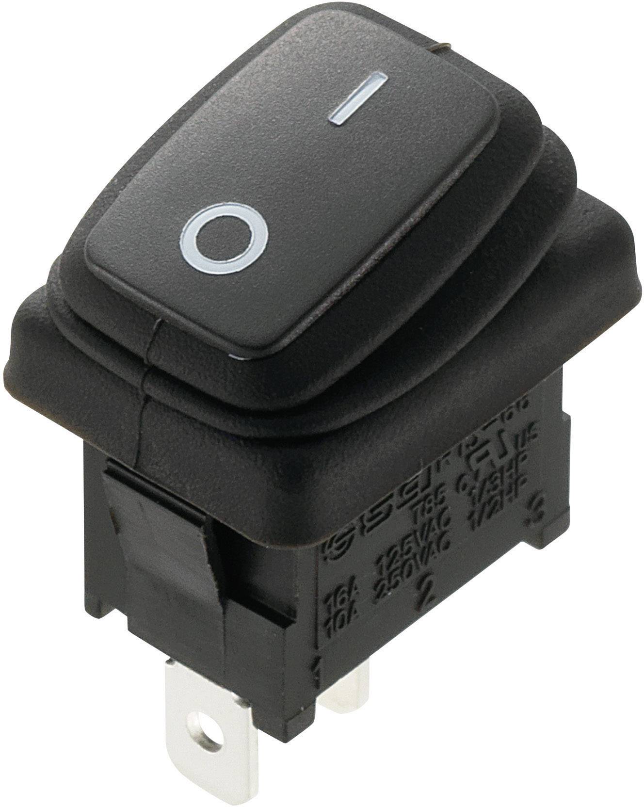 Interrupteur de proximité en noir avec marquage circulaire, adapté aux commandes électroniques.