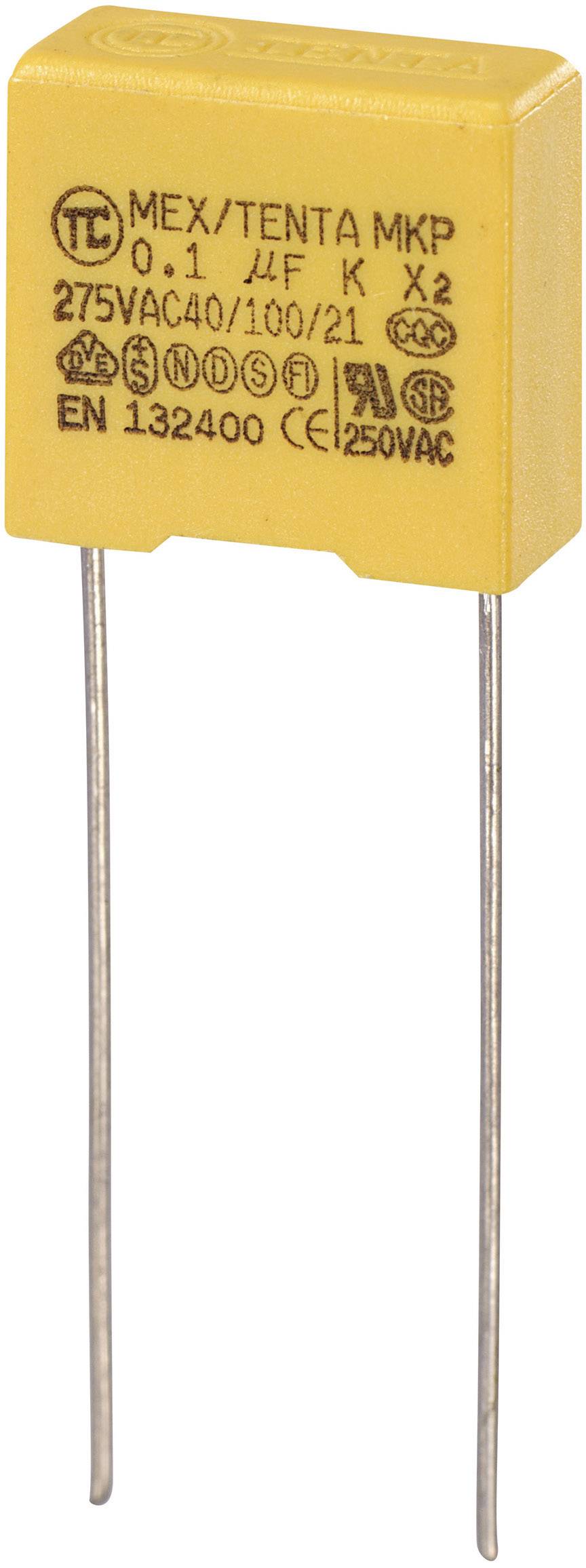 TRU COMPONENTS MKP-X2 Condensateur anti-parasite MKP-X2 sortie radiale 0.1 µF 275 V/AC 10 % 10 mm (L x l x H) 18 x 5 x 11 mm