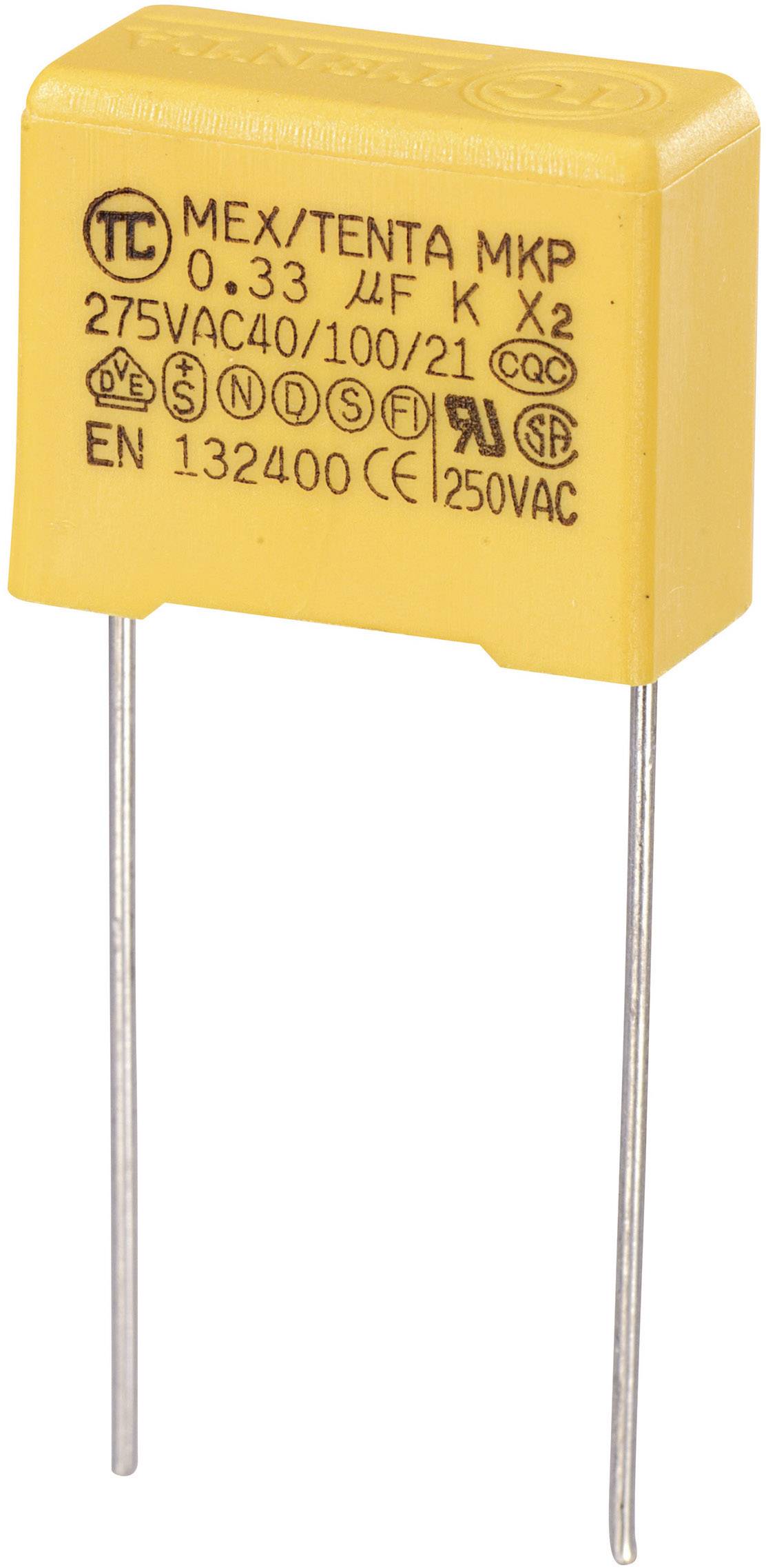 TRU COMPONENTS MKP-X2 Condensateur anti-parasite MKP-X2 sortie radiale 0.33 µF 275 V/AC 10 % 15 mm (L x l x H) 18 x 8.5 x 14.5 mm