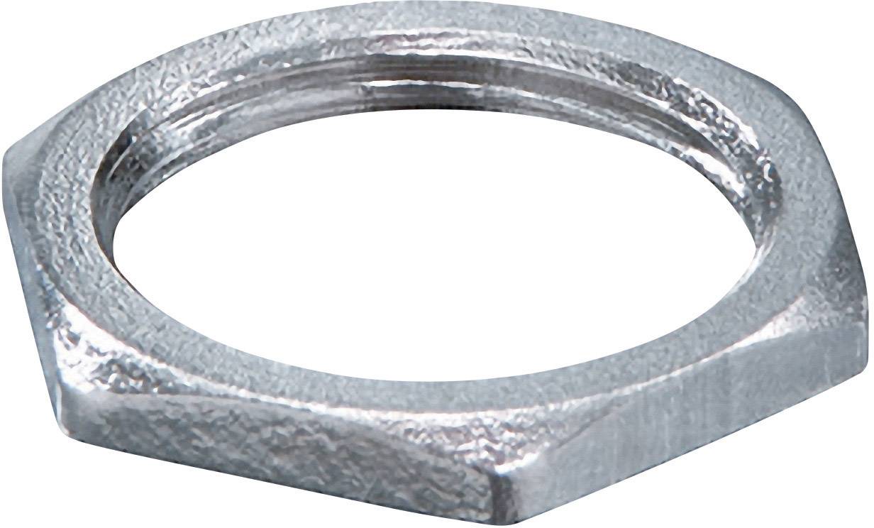 Écrou hexagonal en métal, généralement utilisé comme élément de fixation dans la construction mécanique et les structures.
