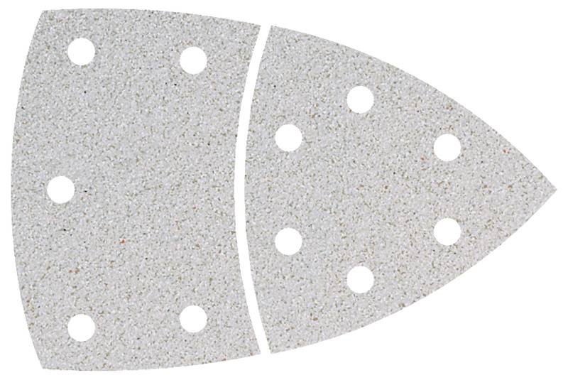 Feuille abrasive pour ponceuse Multi avec bande auto-agrippante, perforé Wolfcraft 1128000 Grain 120 Cote d'encoignure 95 mm 10