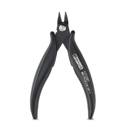 Coupe-fil noir à poignées ergonomiques, adapté pour la coupe précise de fils fins.