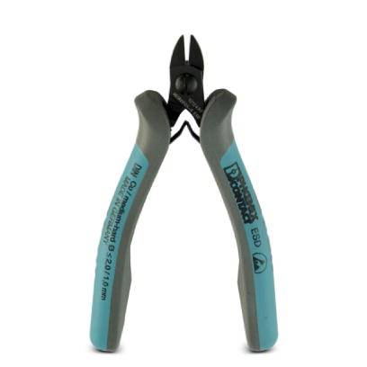 Pince diagonale avec poignée gris-noir, marquée '9.0/170 mm'. Adaptée pour des travaux de coupe précis.