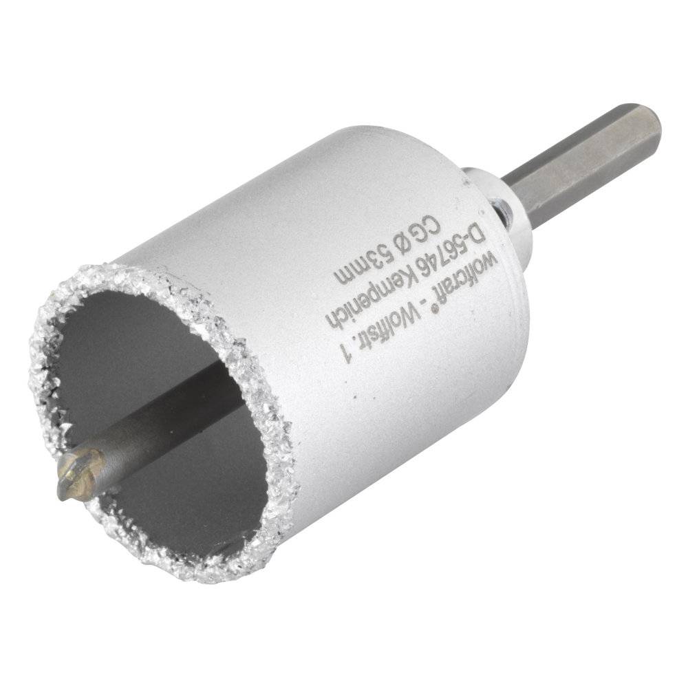 Scie cloche à concrétion de carbure de tungstène avec queue et foret Wolfcraft 3895000 53 mm 1 pc(s)