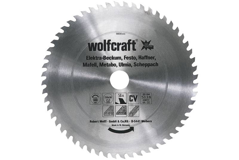 Lame de scie circulaire Chrome-Vanadium Wolfcraft 6608000 400 x 30 mm Nombre de dents: 56 1 pc(s)