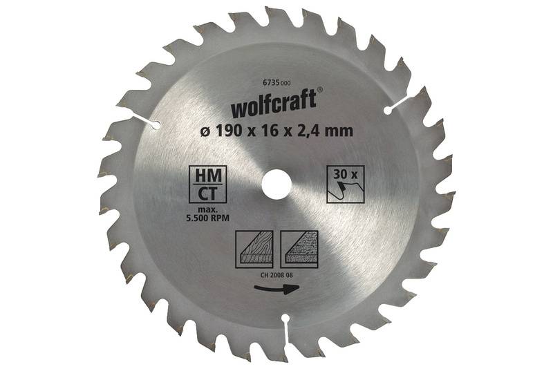 Lame de scie circulaire au carbure Wolfcraft 6739000 160 x 16 mm Nombre de dents: 20 1 pc(s)