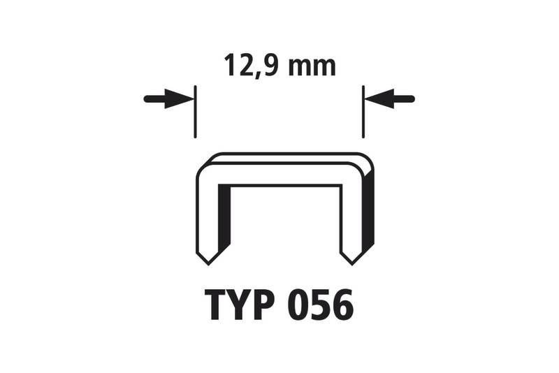 Agrafes métalliques, type 056, largeur 12,9 mm.