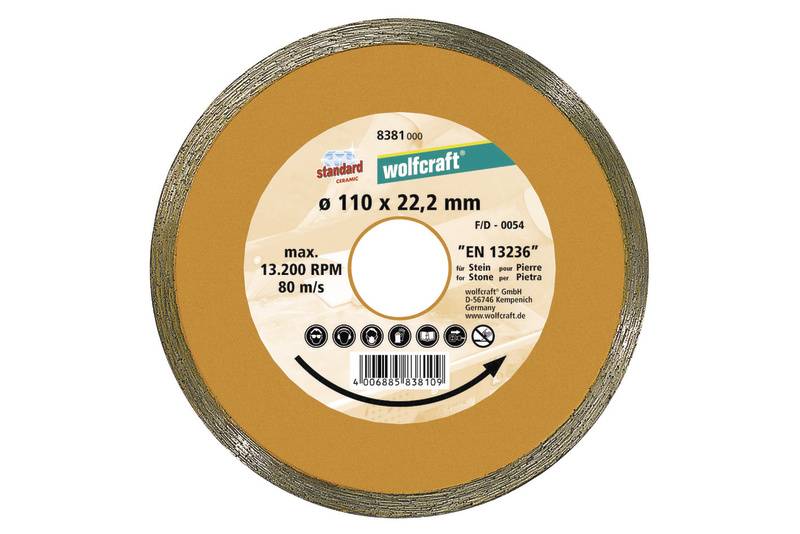1 disque diamant à tronçonner "Standard-Ceramic" Wolfcraft 8383000