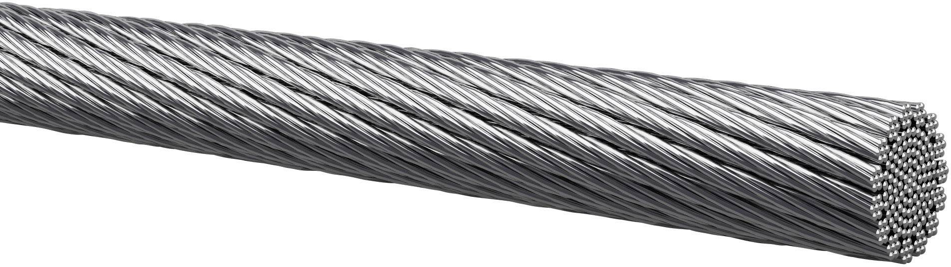 Câble en acier à fils torsadés. Robuste et durable, adapté aux applications de construction, de levage ou de manutention.