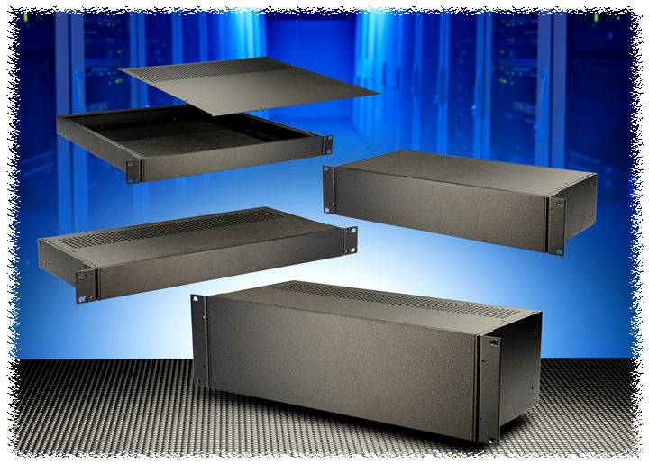 Boîtier universel Hammond Electronics RM2U1913SBK aluminium noir 330 x 421 x 89 1 pc(s)