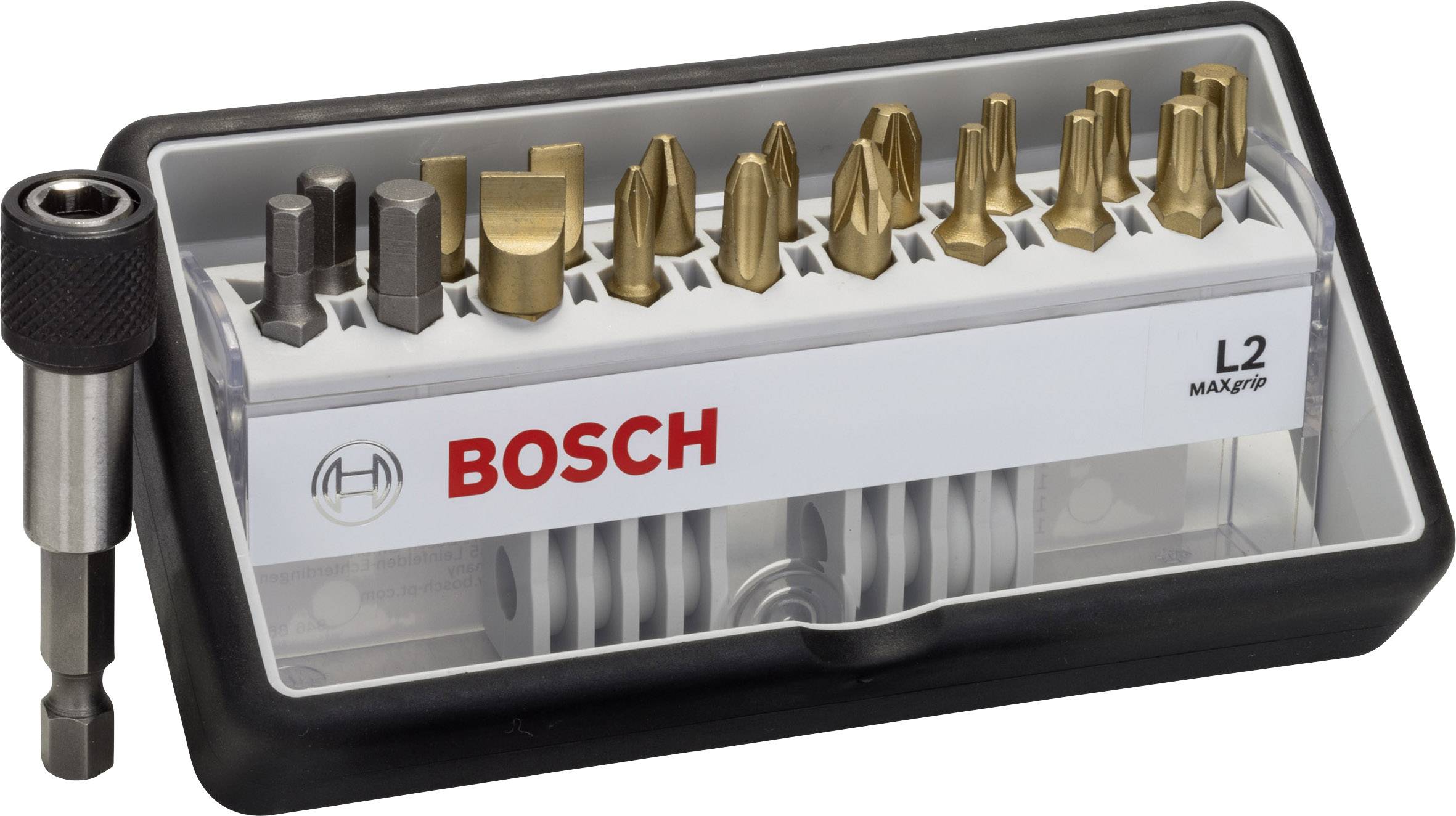 Bosch Accessories Robust Line 2607002582 Jeu d'embouts 19 pièces vis à fente, cruciforme Phillips, vis Pozidriv, 6 pan
