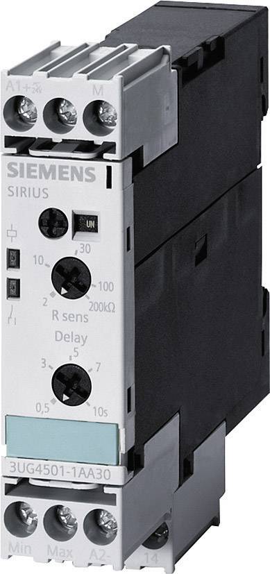 Relais temporels Siemens Sirius avec fonctions de commande, comprenant des réglages R-Sens et de temporisation, pour la commande dans les systèmes électriques.