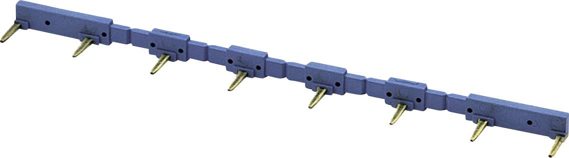 Isolateur bleu avec plusieurs contacts de mise à terre de couleur laiton, destiné à être fixé sur une installation électrique.