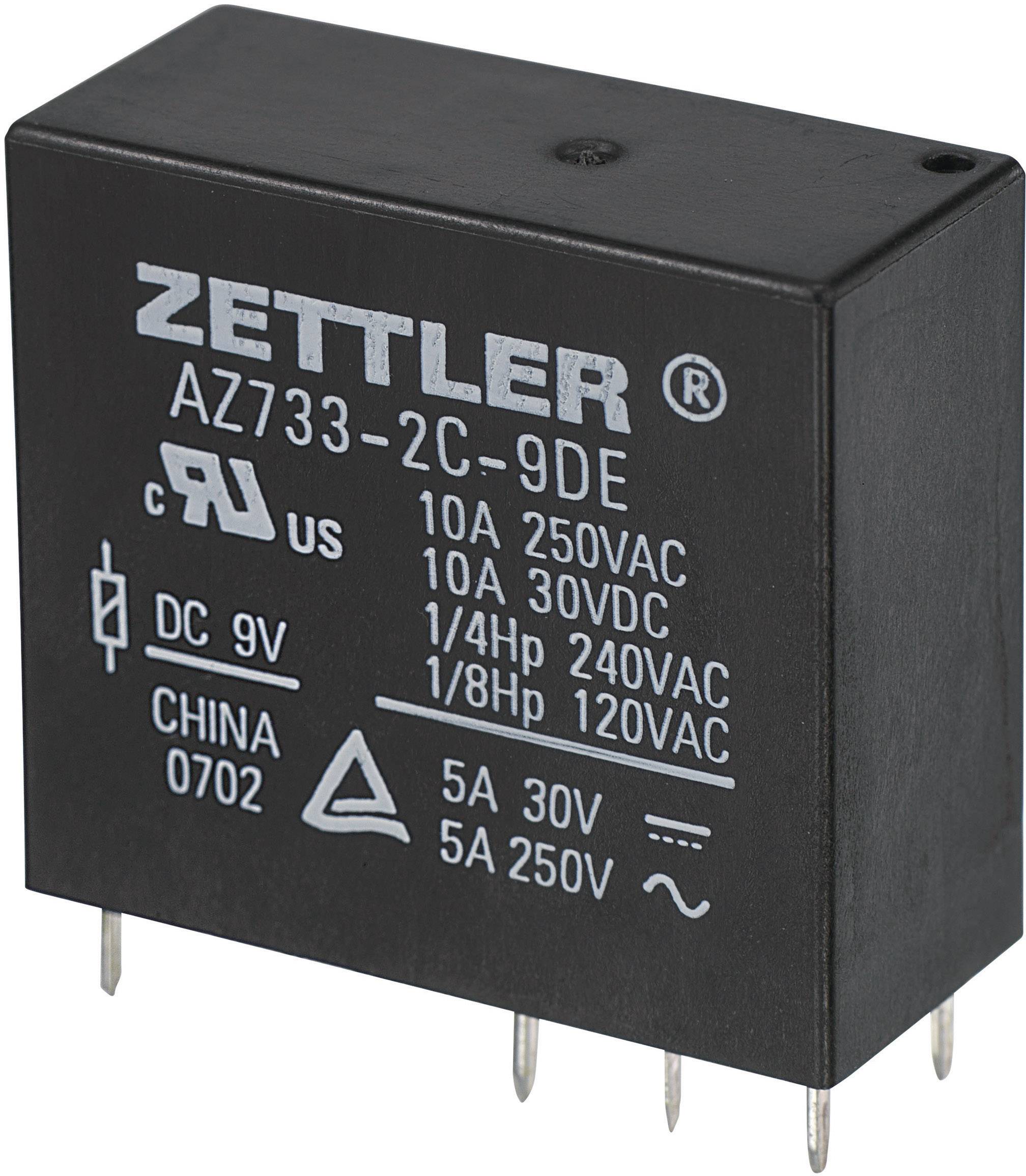 Zettler Electronics AZ733-2C-6DE Relais pour circuits imprimés 6 V/DC 10 A 2 inverseurs (RT) 1 pc(s)